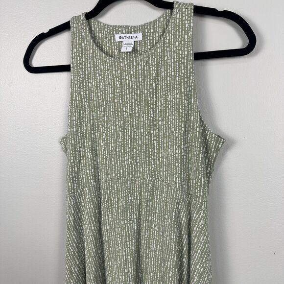Athleta Womens Santorini Thera Printed Dress Size Small Green Sleeveless - Picture 2 of 5